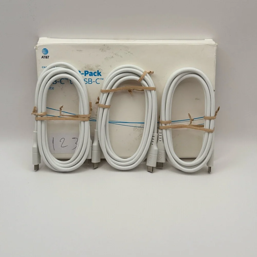 AT&T 6ft USB-C to USB-C Cable 3-Pack - White